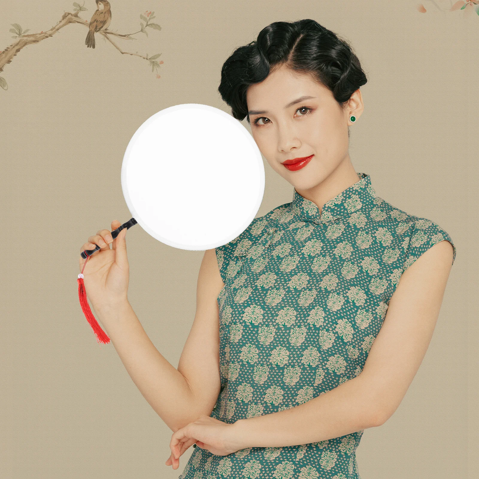 

2Pcs Compact Foldable Fan Folding Round Hand Fan for Dance Performance Festival Gathering Decorative Cooling Tool Portable