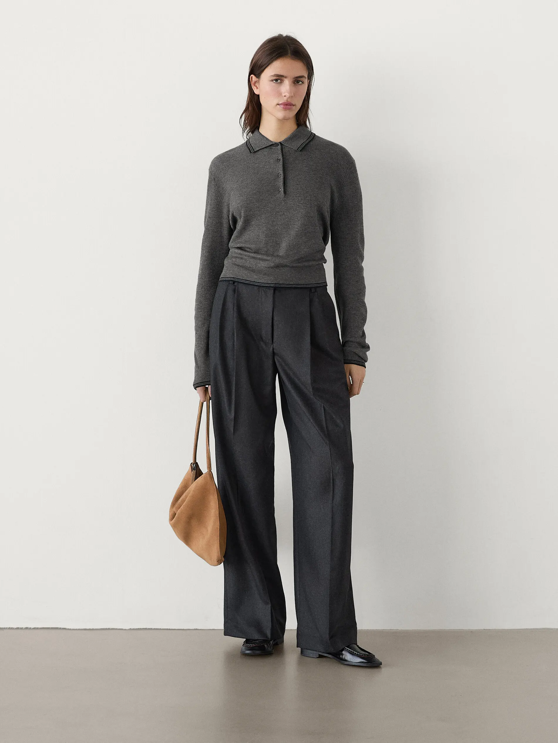 

Ethereal MD 2025 massidutti spring new style of Women's casual fashion patchwork Polo collar long-sleeved knitwear