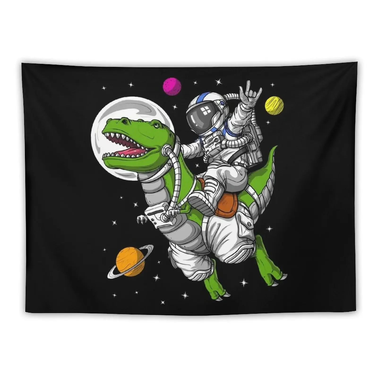 Space Astronaut Riding T-Rex Dinosaur Tapestry Room Decorations Hanging Wall Tapestry