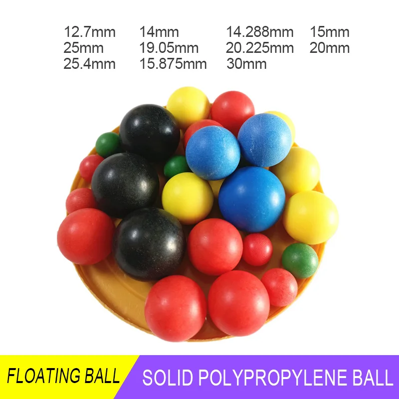 1-50Pcs 12.7/14/14.288/15/15.875/19.05/20-30mm Large Size PP Floating Ball Black Red Precision Polypropylene Solid Plastic Beads