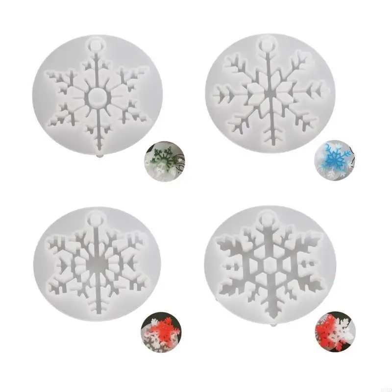 Siliconenhars sneeuwvlokvormen voor sieraden maken inclusief oorbel en kettinghangers en kaarsendecoratie