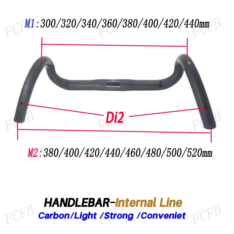 

Di2 T1000 Carbon handlebar Racing Road Bike Handlebar carbon Stem Integrated Internal Cable top 300-440mm drop 380-520mm 31.8mm