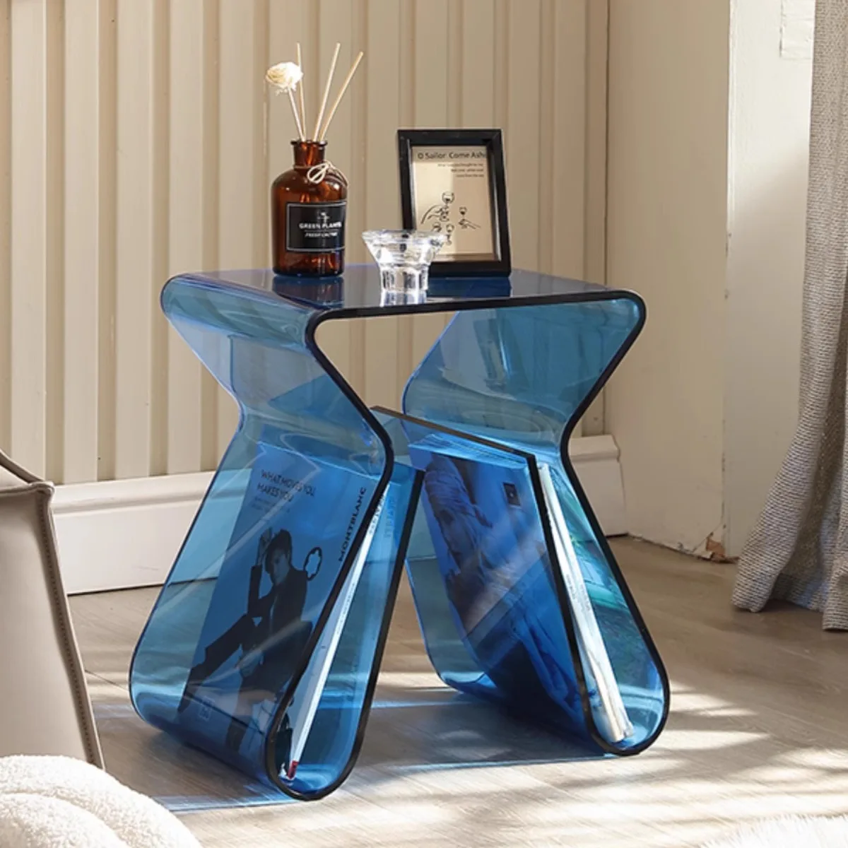 

DSA acrylic transparent sofa side few household coffee table corner few small apartment minimalist bedside small table storage