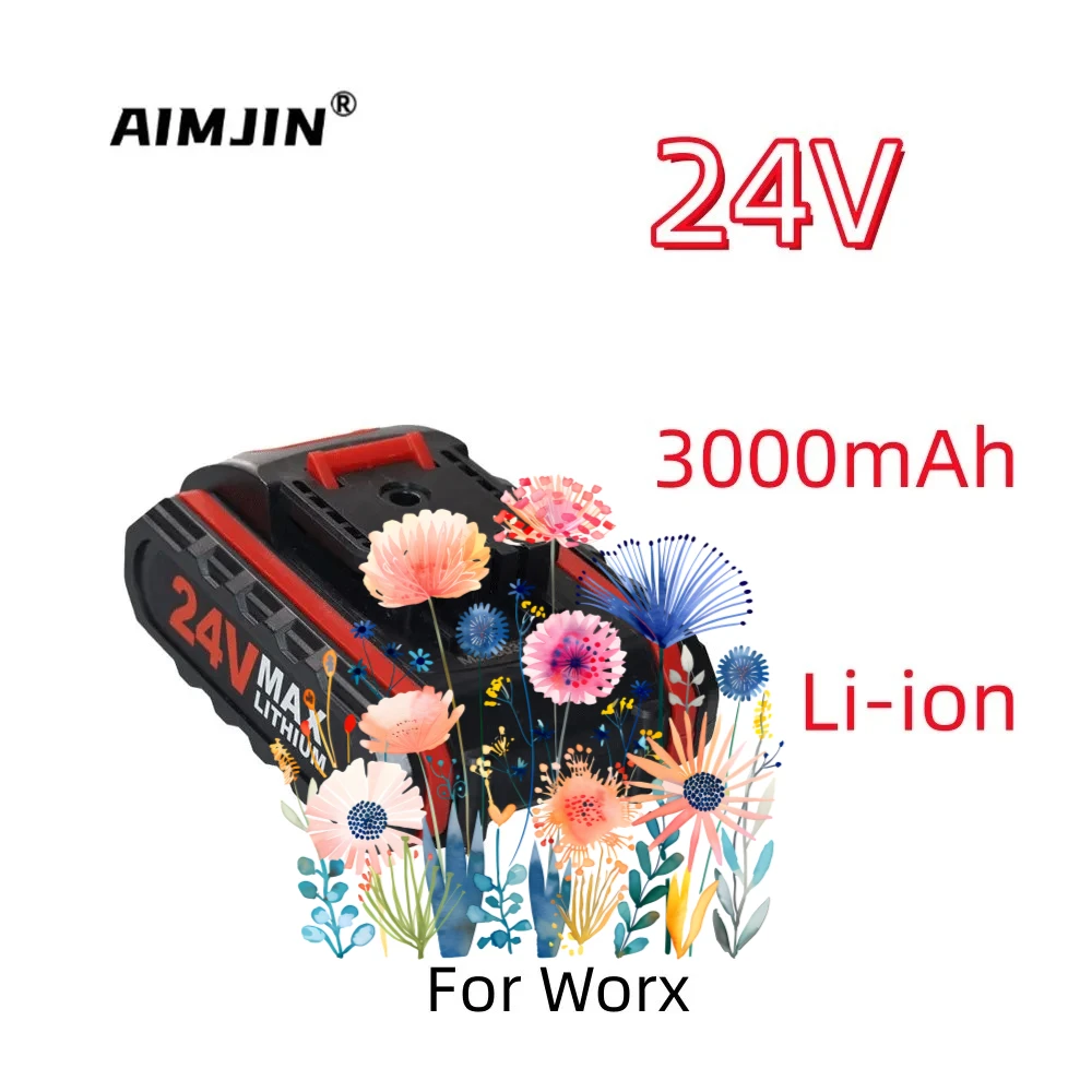 

AIMJIN 24V 3000mAh Rechargeable Li-ion Battery For Worx Electric Tools And Chainsaws With charger