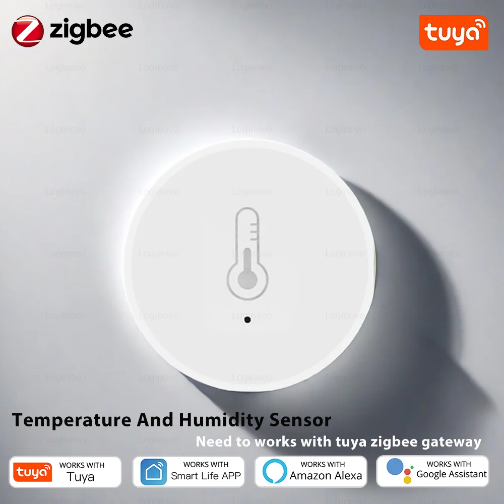 Tuya Smart Zigbee Temperature And Humidity Sensor Home Automation Indoor Humiture Detector For Alexa Google Home Smart Life App