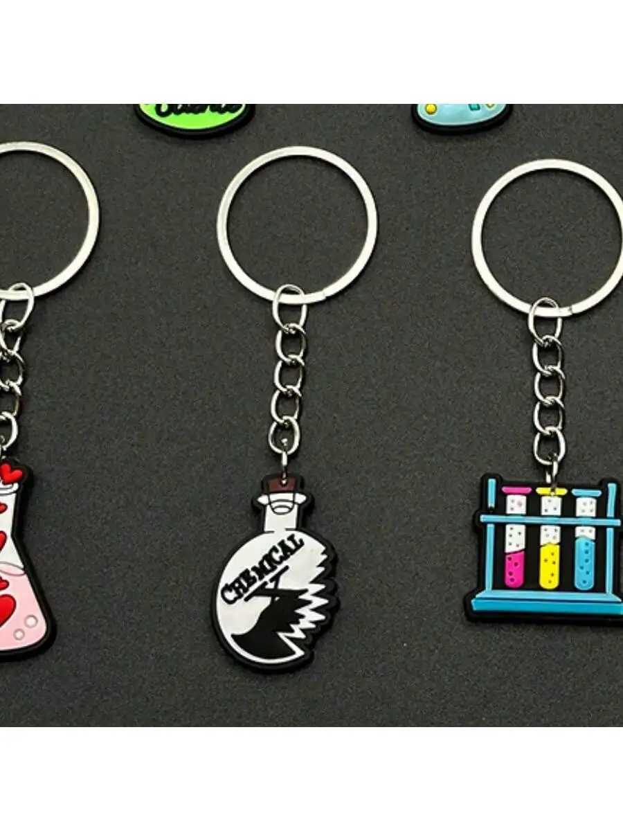 

Science laboratory keychain pendant creative school bag pendant bag gift exquisite key ring pendant Cartoon Animal Zinc All