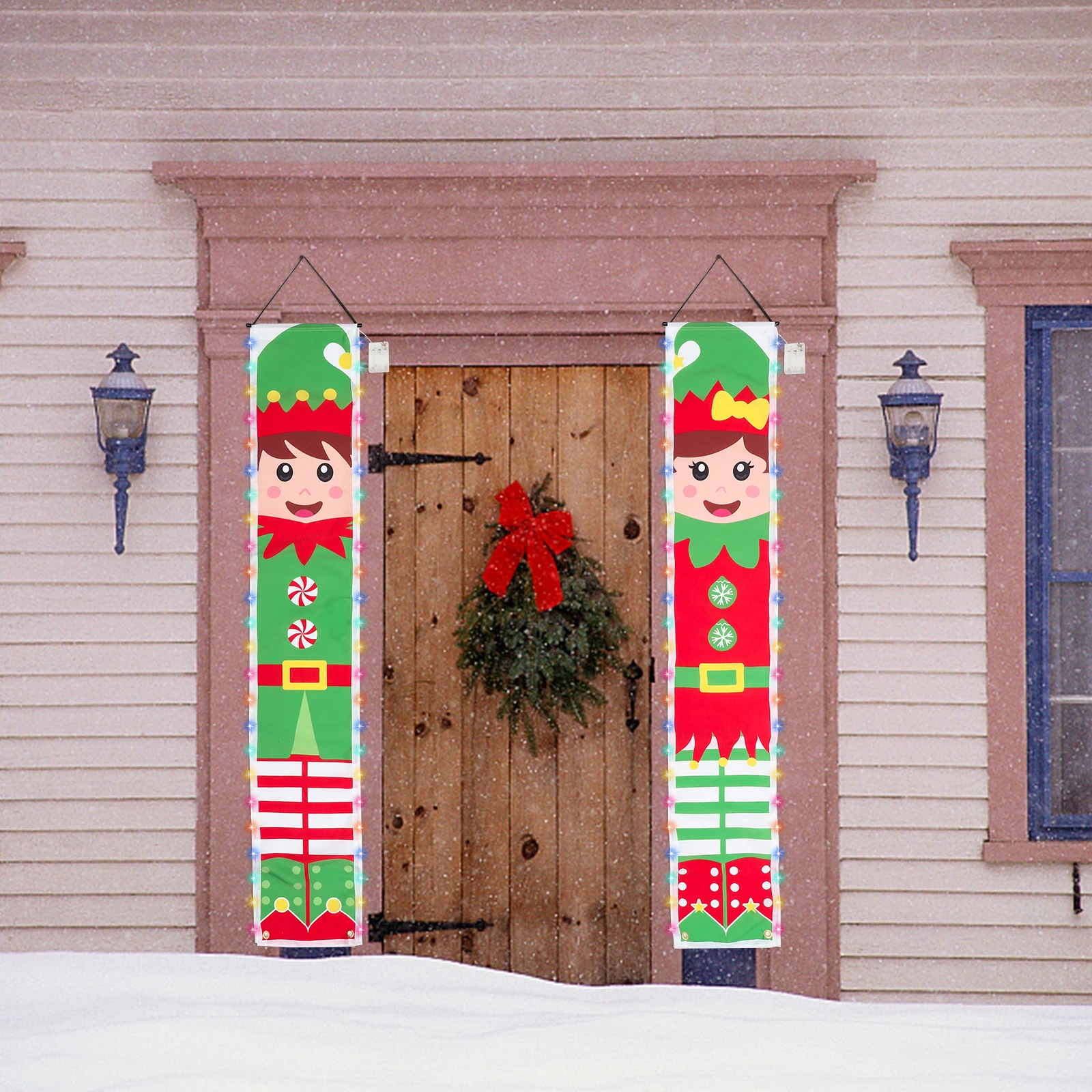 

Christmas Couplets Hanging Flag Party Ornament Merry Sign Holiday Ornaments Decorative Decorations Porch