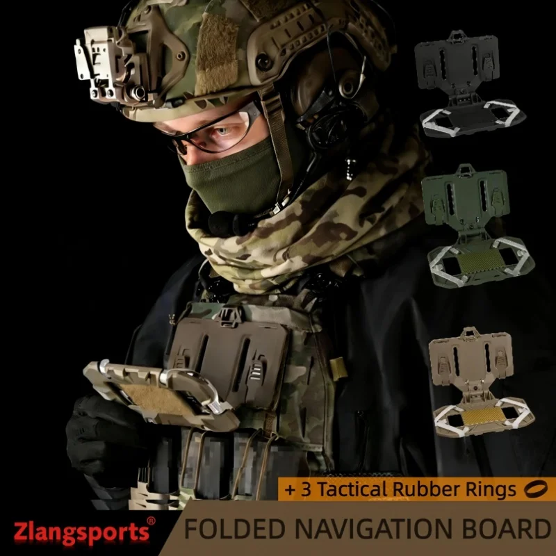 

Tactical MOLLE Phone Holder Foldable Navigation Board Admin Panel Universal 4.7-6.7in Cellphone Holder for Hunting Airsoft Vest