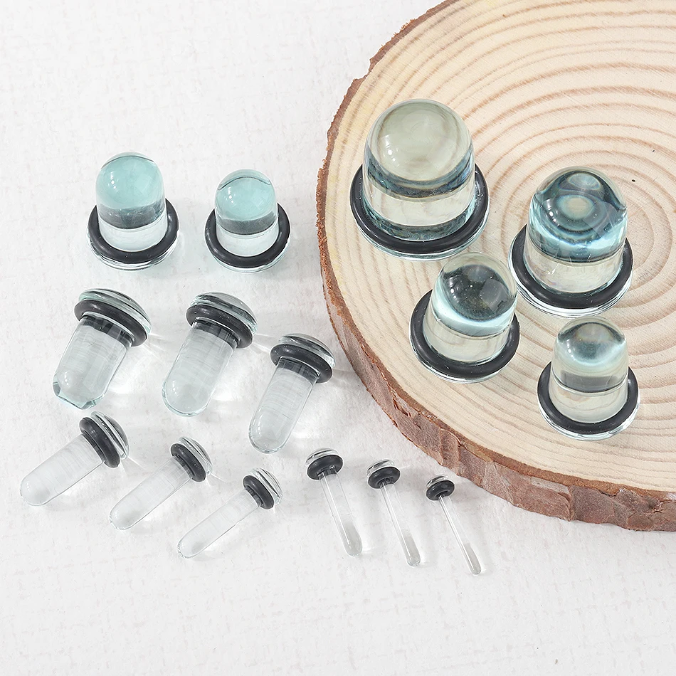 2pcs Glass Ear Gauges Stretching Kit Short Taper Expander 1.6-16mm Stretching Ear Tunnels and Plugs Body Piercing Jewelry image 6