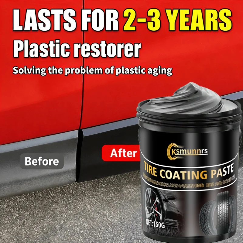 Cera para Pneus de Longa Duração para Cuidados Automotivos - Realce de Brilho, Cuidado para Pneus Pretos e Proteção Antienvelhecimento, Creme para Pneus de Alto Brilho, Cera Reparadora para Pneus