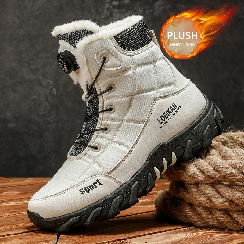 

Winter New Men's Snow Boots Thickened Cotton-Lined Versatile Trendy Style Shoes Outdoor Street Fashion Hiking Trekking Footwear