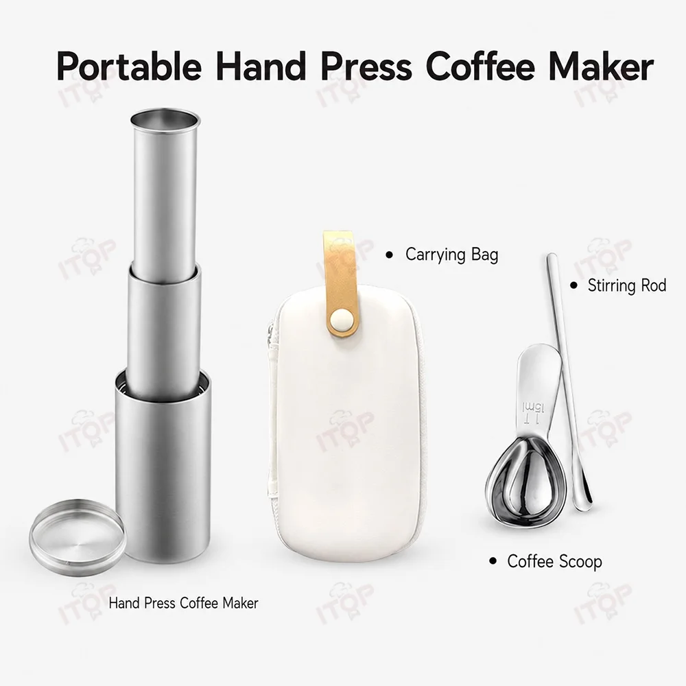 ITOP Hot Selling Outdoor Portable 304 Stainless Steel Hand Press Espresso Coffee Maker Machine Factory Wholesale Price