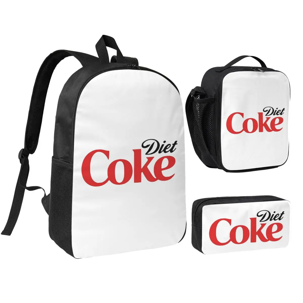 

Coke Funny Lover Diet Backpack Student BookBag School Bag Shoulder Bags 3ps Insulated Lunch Bag Pencil Case