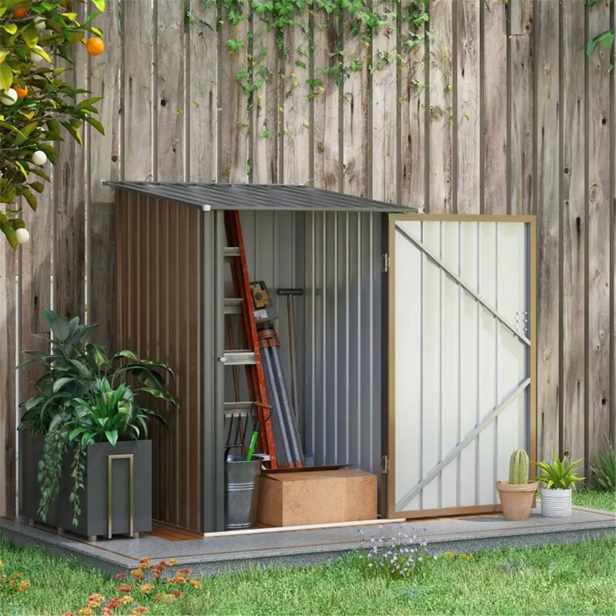 Galvanized  Garden Storage Shed - Durable  House - Fast Shipping (Not for)