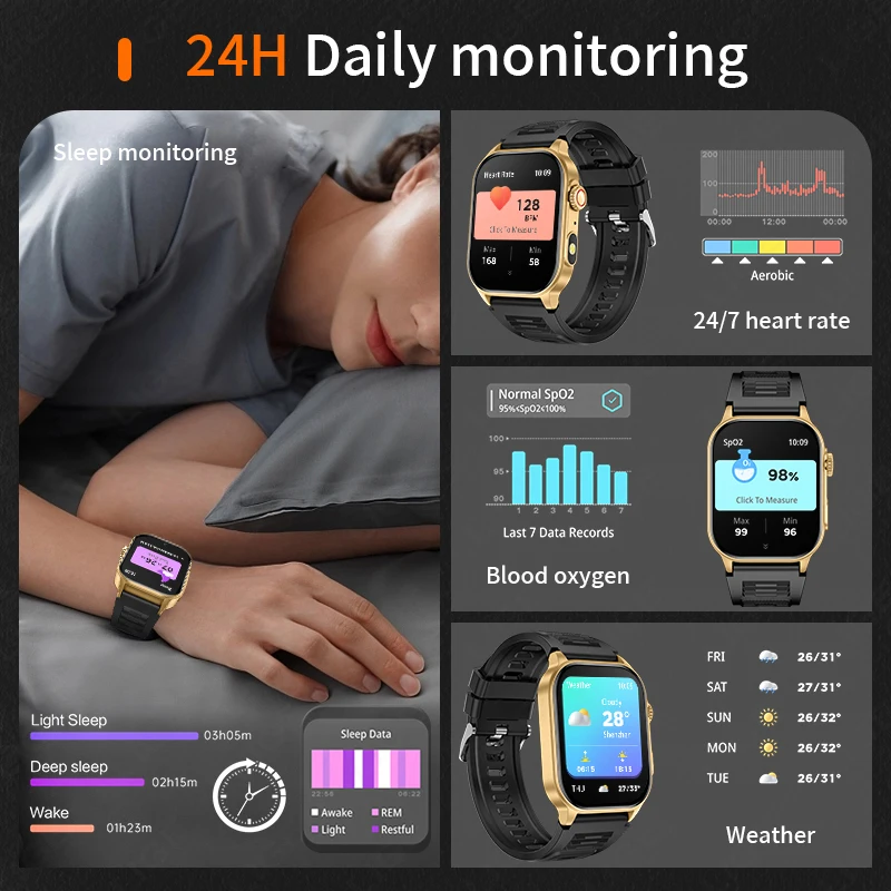 LIGE Smart Watch For Men Women 2.01