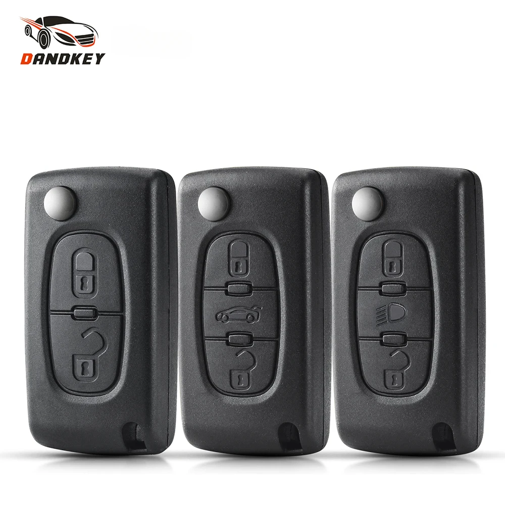 

Dandkey 10PCS 2/3/4BNT Car Remote Key For Peugeot 207 307 308 407 607 807 For Citroen C2 C3 C4 C5 C6 Flip Folding Key Shell Case