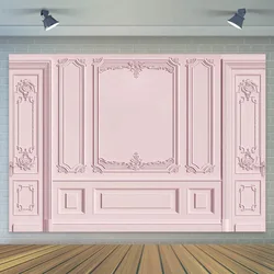 Light Pink Empty Room Photo Backdrop Classic Interior Wedding Photography Background Photo Studio Props for Photographers 7×5ft