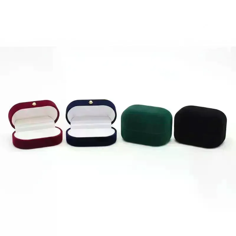 1 PCS Felt Ring Box Mini Portable Ear Stud Jewelry Box Wedding Ring Pair Box Jewelry Storage Box