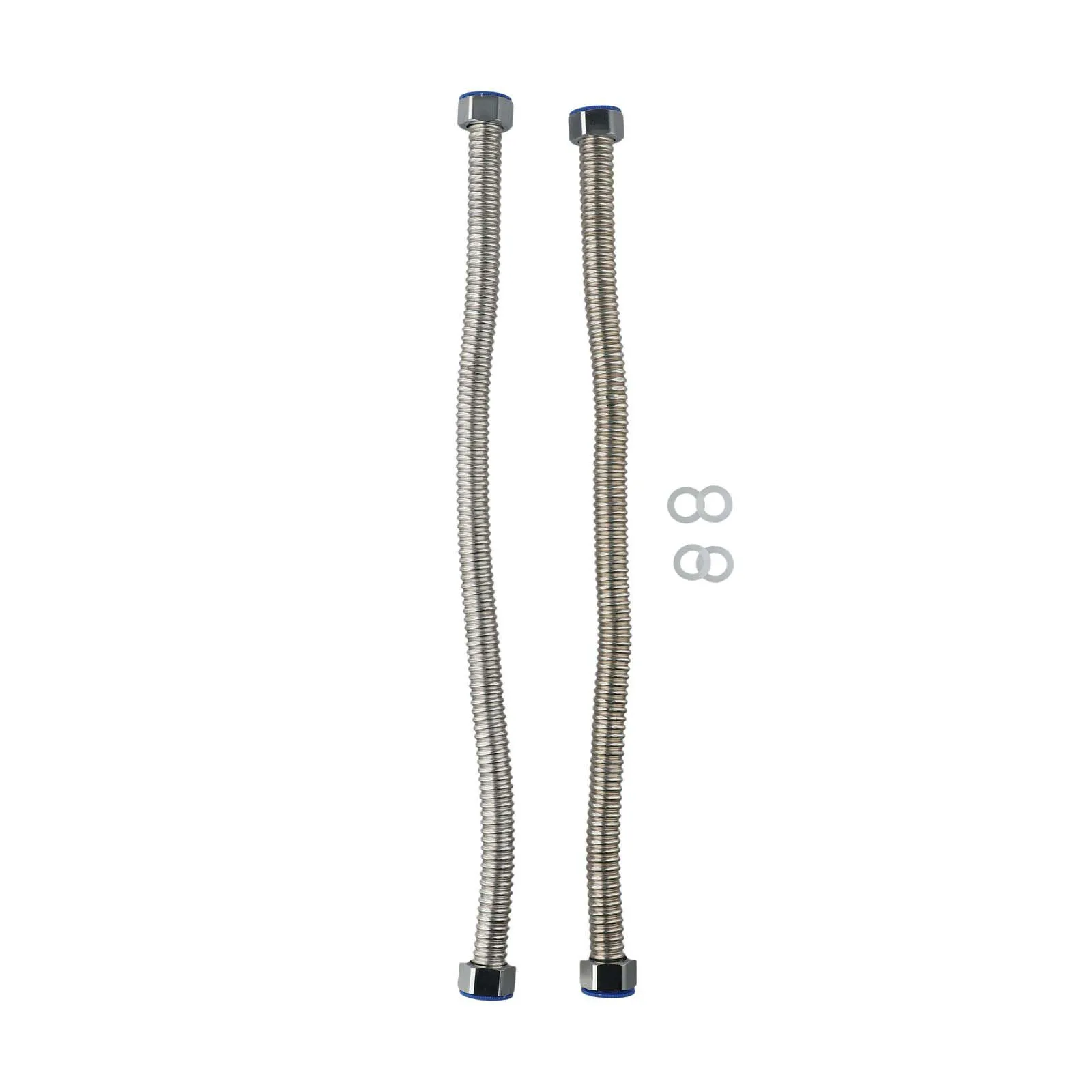 2 Pack 34 Inch Flexible Stainless Steel Corrugated Water Connector Hose for Gas Water Heaters and Wall Mounted Boilers