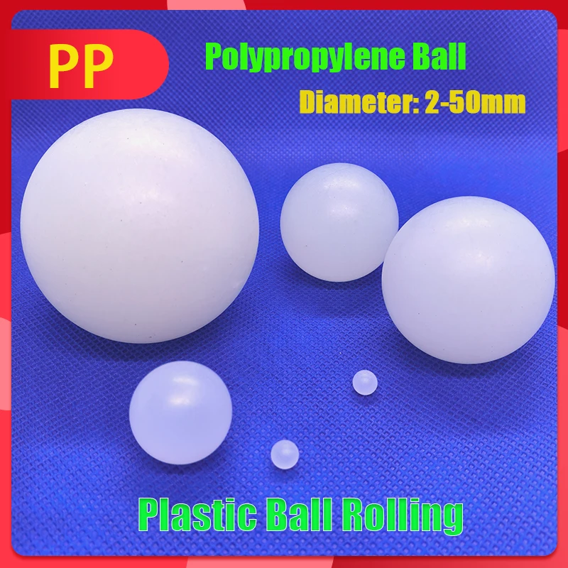 Solid PP Plastic Ball 2‑50mm Diameter Semi‑Transparent Floating Bead Complete Specs Industrial Mechanical Parts