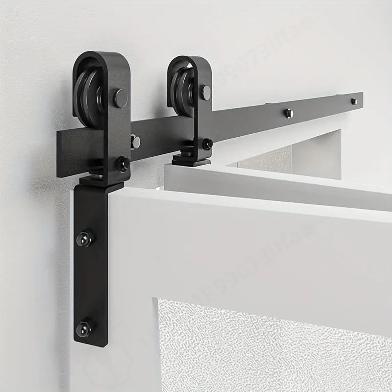 Barn Door Hardware Kit Sliding Track Accessories Set for American Style Partition Sliding Door Hardware Fittings view 3