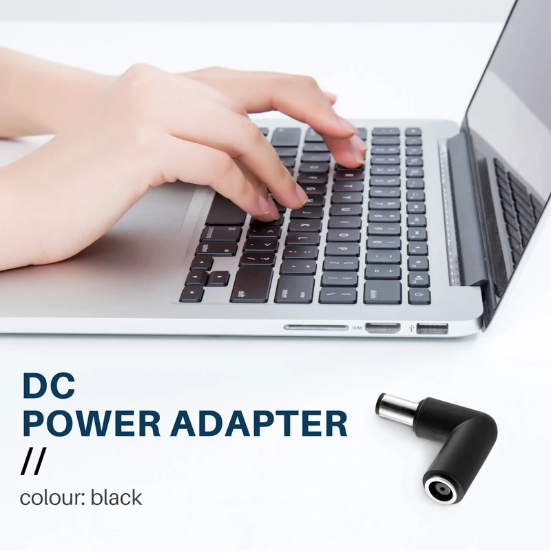 7.4X5.0 kepala lurus ke 7.4X5.0 siku pengisi daya DC konektor konverter adaptor untuk DELL HP 7.4X5.0 ke 7.4X5.0Mm