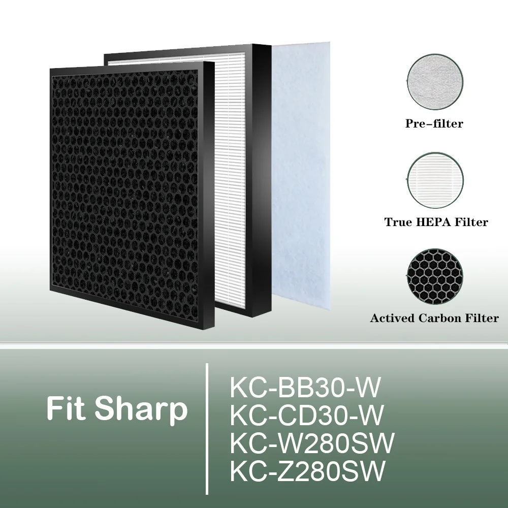 Sharp Air Purifier Parts KC-BB30-W KC-CD30-W KC-W280SW KC-Z280SW Hepa Filter Activated Carbon