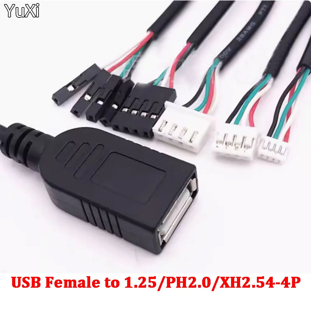 1PCS USB Female to Terminal Data Line To Dupont Head MX 1.25/PH2.0/XH2.54-4Pin Dupont Adapter Extension Cord Touch Screen Cord