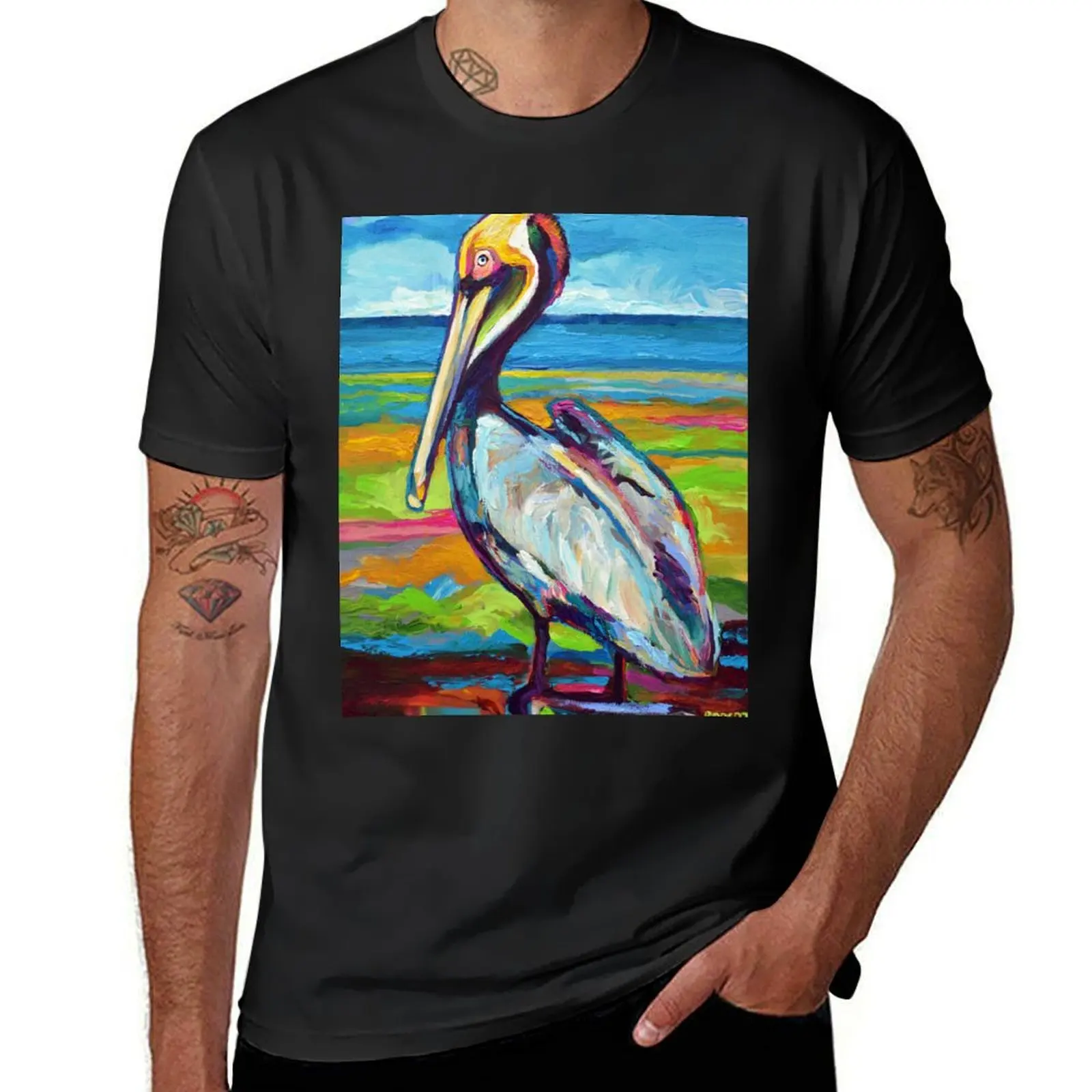 Colorful St Pete Pelican T-Shirt tops blacks plus size tops plain men t shirts