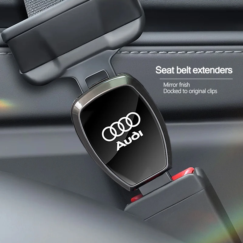 Car Seat Belt Clip Extender Customization Emblem Accessories For Audi A1 A2 A3 A4 A5 A6 A7 A8 Q1 Q2 Q3 Q4 Q5 Q6 Q7 Q8 TT RS3 RS7