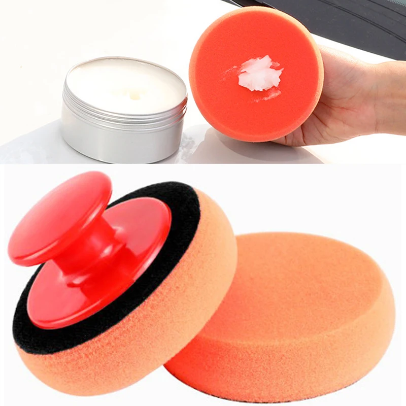 Car Waxing Polish Wax Foam Sponge Applicator Car Waxing Polishing Sponge Pads with Power Handle Auto Detailing Cleaning Tools