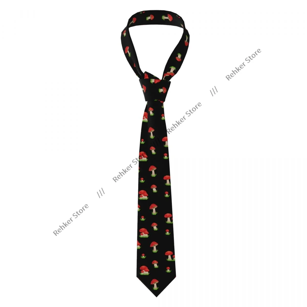 Mens Tie Slim Skinny Cute Cartoon Forest Mushrooms Necktie Fashion Free Style Tie for Party Wedding