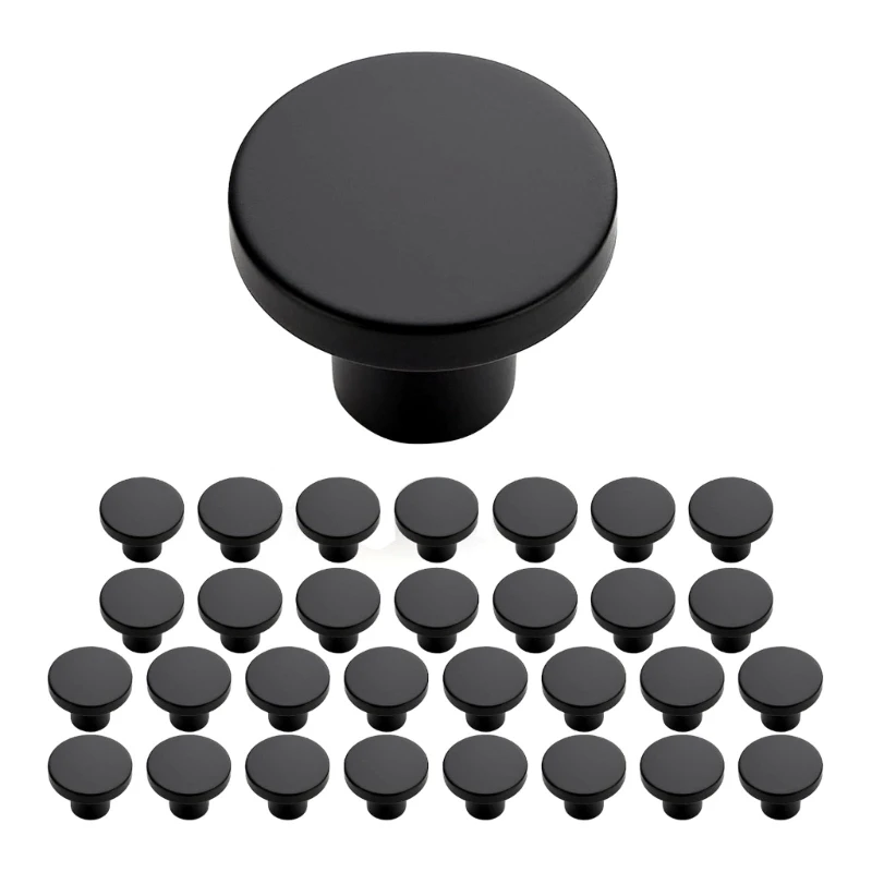 Y5GD 30 Divisions Installation Set Aluminum Mixture Drawer Pulls Dull Black Plan Top 30mm Height 25mm for Kitchen Bathroom