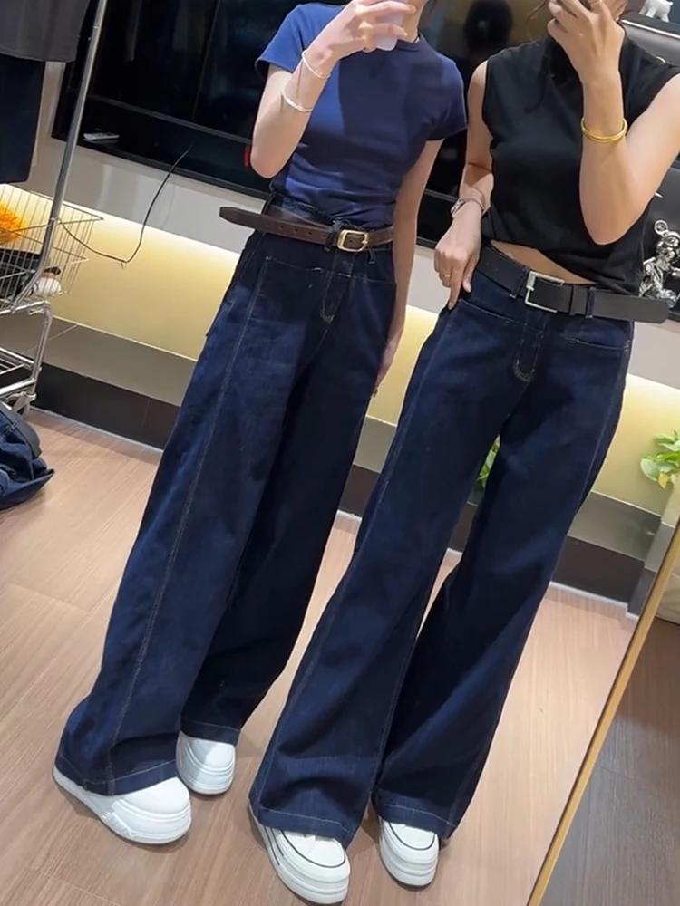 

Широкие джинсы с высокой талией, женские свободные джинсовые брюки, осенние новые длинные брюки больших размеров, утягивающие мясо