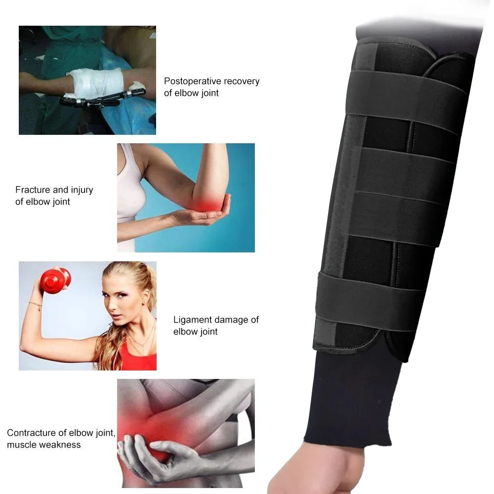 Tunnel Elbow Splint,Ulnar Nerve Night Brace,for Women Men,Arm Elbow Splint Support for Left and Right, Built-in 3 Support Plates