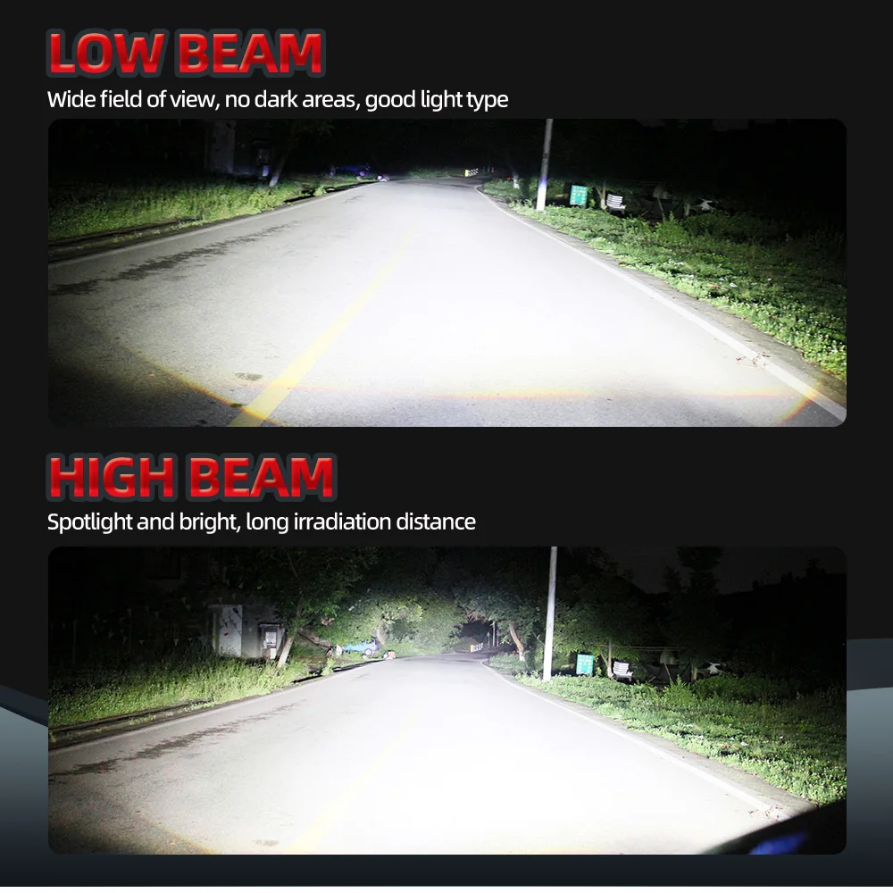 H4 عالية/منخفضة شعاع LED كشافات لمبة 20000LM أنبوب نحاسي واحد لمبات متينة 6000k محرك خارجي لفورد ترانزيت 2007-2013 #6