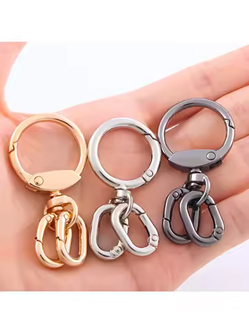 2 PCS Swivel Clasp Clip, Metal Lobster Claw Clasps, Swivel Clasp with Key Rings for Keychain Making, DIY Crafts