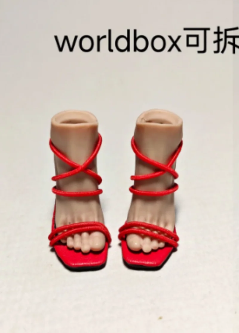 1/6 Scale Female Soldier Thin Strap High Heels Sandals for 12'' Worldbox/Tbl