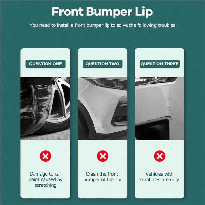 Rear Bumper Spoiler Lip Splitter Side Skirt Canard Trim For Honda Civic 2016-2019 Diffuser Accessories view 6