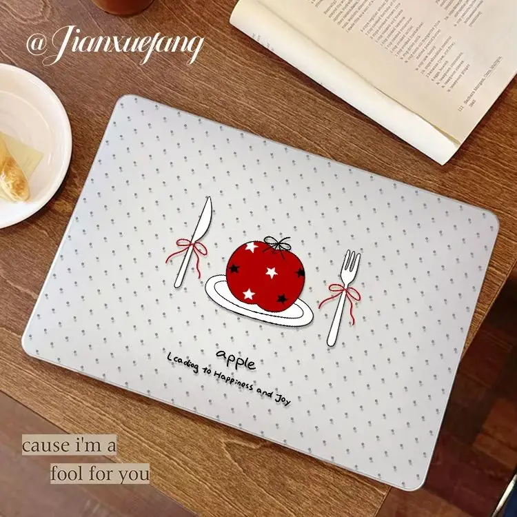Fun Eati Star Red Apple Korean Ins Crystal Laptop Case For Macbook Air13.6 M4 NEO 15 M3 For Mac Book Pro 13 M1 M2 14 M4 M5 Cover