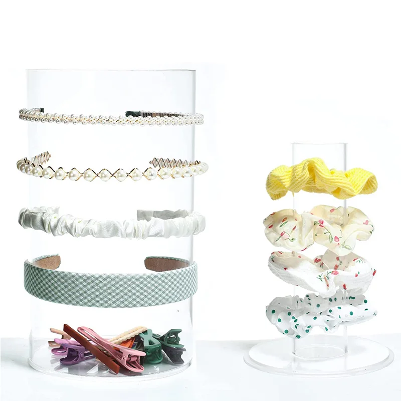 Clear Acrylic Headband and Scrunchie Holder Organizer For Hair Accessories Hair Clips Hair Ties Bows Pins Jewelry Display