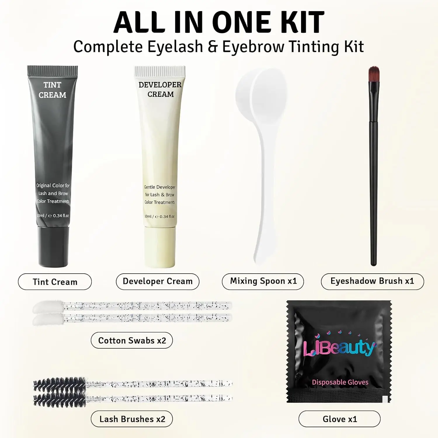 Libeauty Lash Color Kit Black Eyelash & Eyebrow Coloring Natural Results Lasts Up to 4 Week Easy DIY Use For Home Gentle Formula view 3