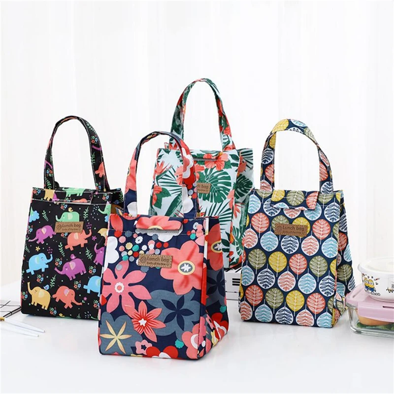 Lunch Bag Fashion Ctue Cat Multicolor Cooler Bags Women Waterpr Hand Pack Thermal Breakfast Box Portable Picnic Travel