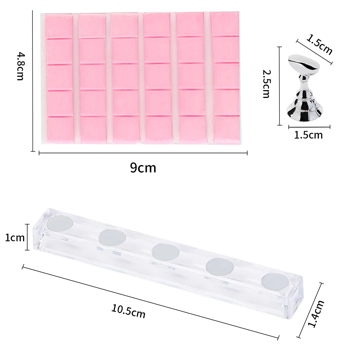 Set di supporti per unghie per pressa sull'esposizione delle unghie Pratica arte Supporto magnetico per unghie finte per la pittura Stand per unghie con argilla per mastice riutilizzabile