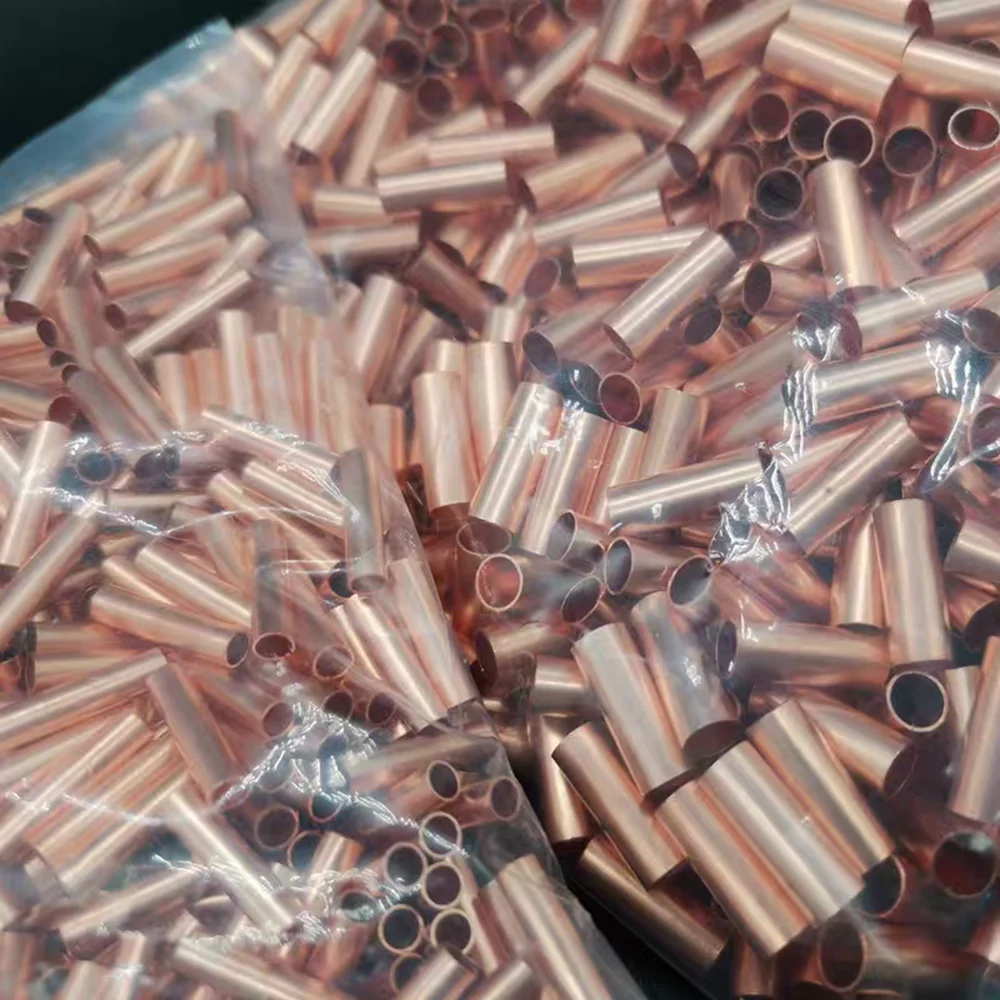 100PCS Sambungan pipa tembaga, sambungan kawat pipa tembaga kecil, sambungan antara pipa, sambungan langsung, pipa bertekanan, pipa tekan dingin