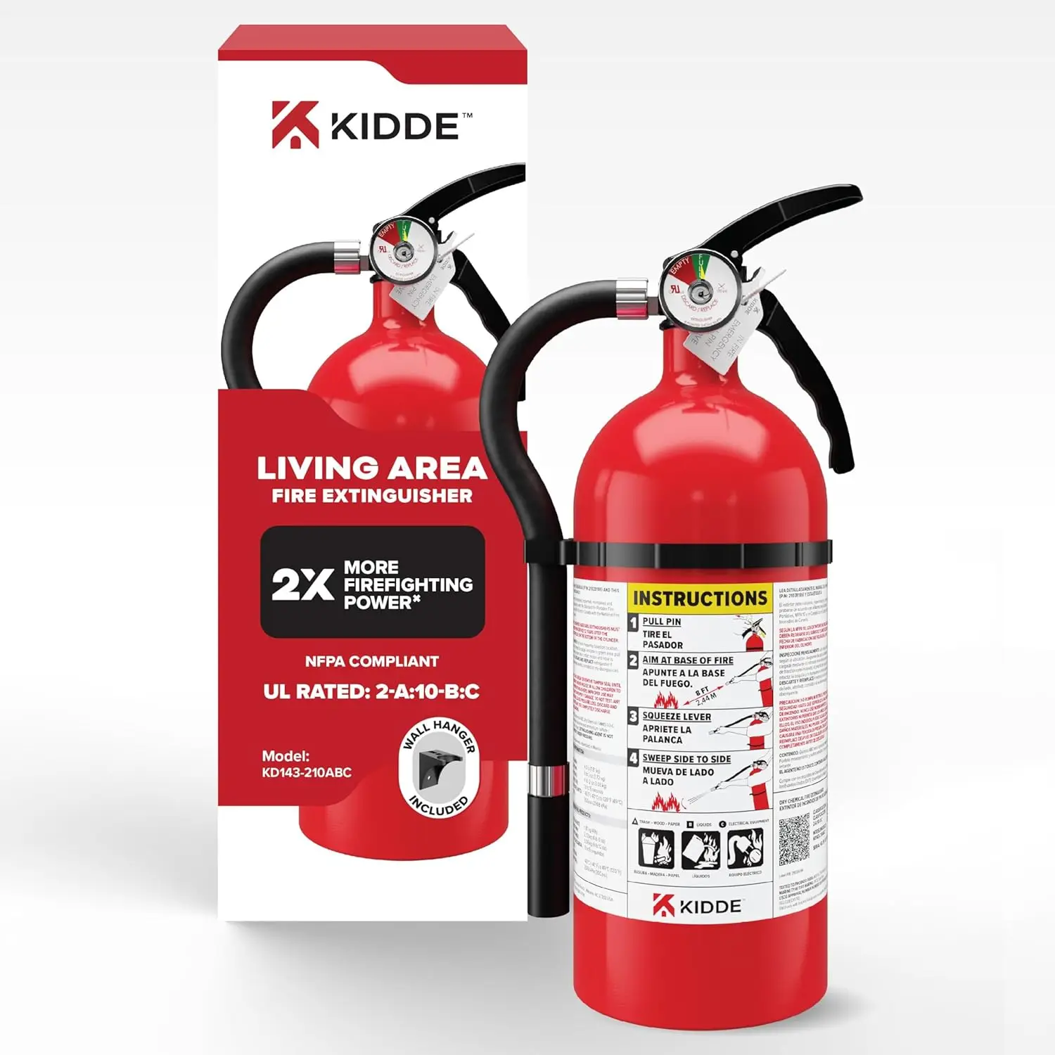 Home Fire Extinguisher for Residential Use, 2A10BC Rating, Quick and Reliable Safety Device