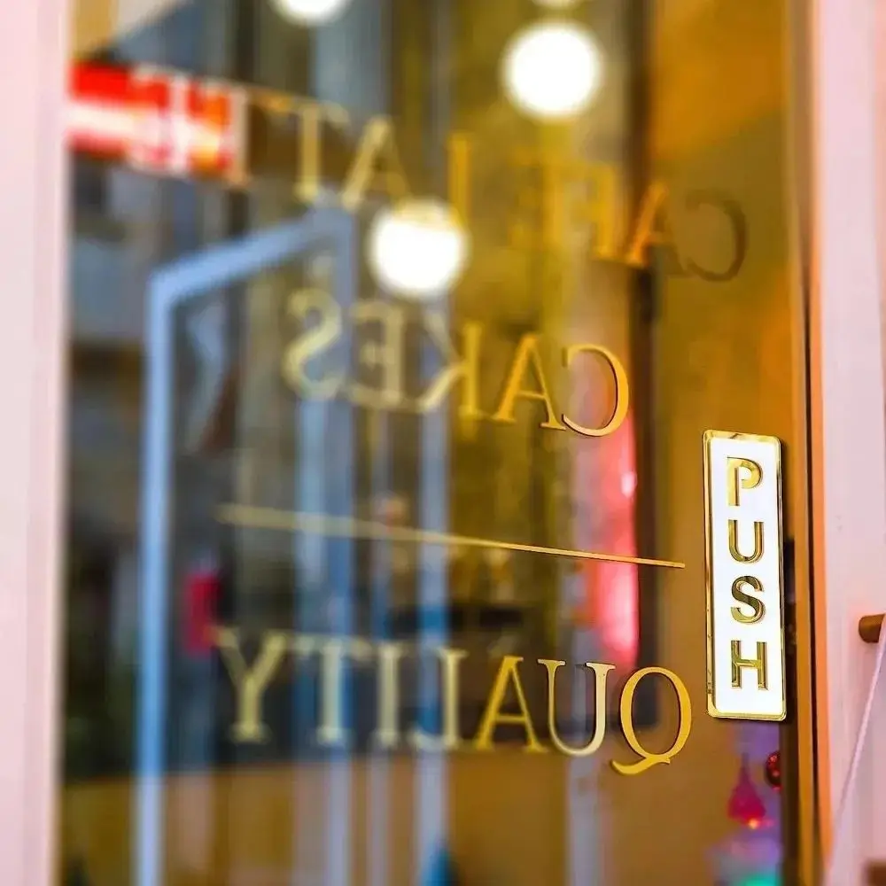 2Pcs Creative Push&Pull Window Door Sticker Acrylic 3D Sliding Door Logo Easy Clean Double Layer Restaurant Pull Stickers