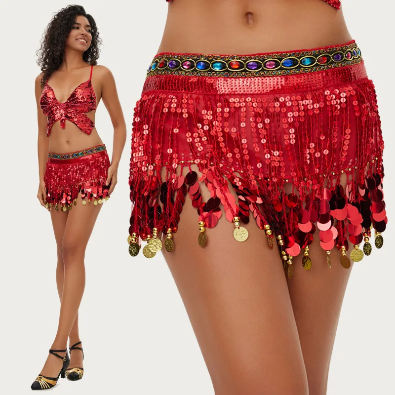 

Танец живота, поясная цепочка с блестками, кисточка, танец на бедрах, полотенце для индийского танца, гонг, чистая пленка, цветная пленка, полотенце для практики талии