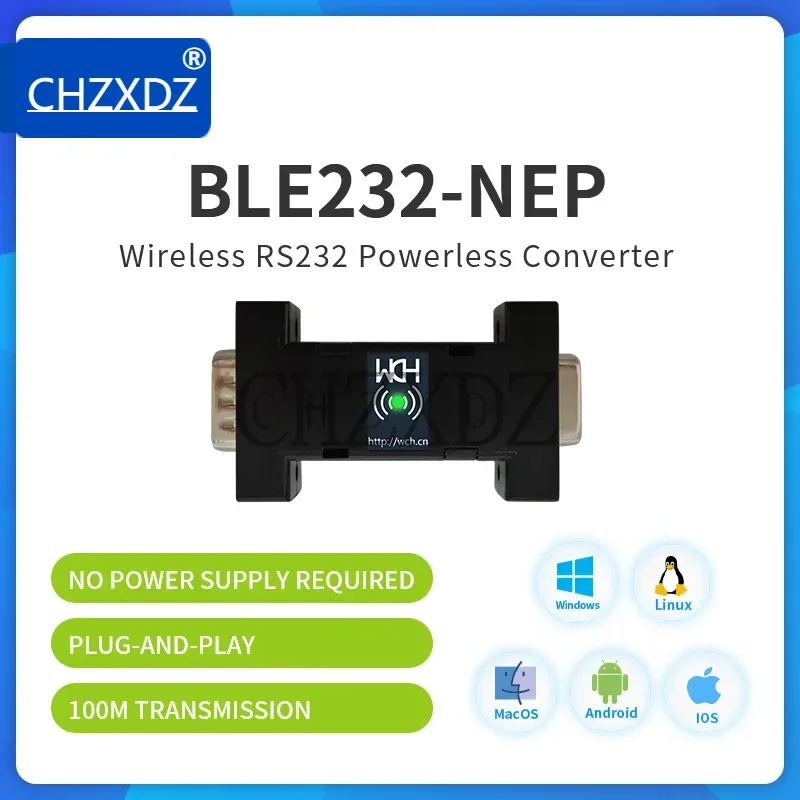 2/5 Pz/lotto BLE232-NEP Wireless RS232 Porta COM Convertitore Power-Free Seriale CH9140 3 Pin 9 Pin DB9 Cavo WCH