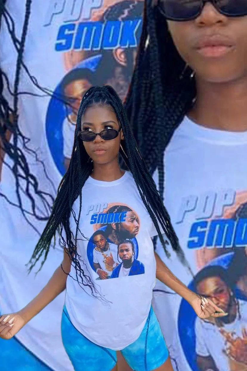 2025-26 جنوب أفريقيا الصيف البوب الدخان 100% القطن الخالص المطبوعة مغني الراب الهيب هوب الاتجاه تي شيرت للجنسين الرجال قصيرة الأكمام عادية #1